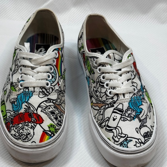 Vans size 8.5 women's 7 mens VANS Crayola Collaboration Sketch Your Way skater - Picture 1 of 16